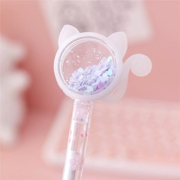2pcs Glitter Cat Pens - 5 - Kawaii Mix