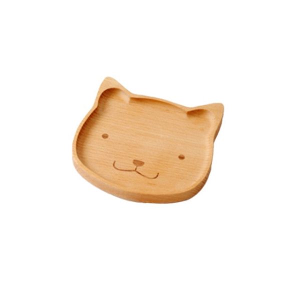 Kawaii Cute Wooden Bear / Cat Plate - 4 - Kawaii Mix