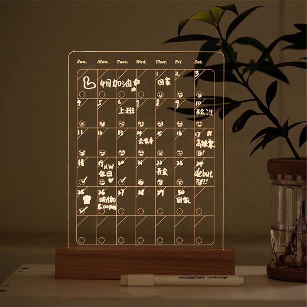 3pcs/set Acrylic Message Board Lamp with Pen - 1 - Kawaii Mix