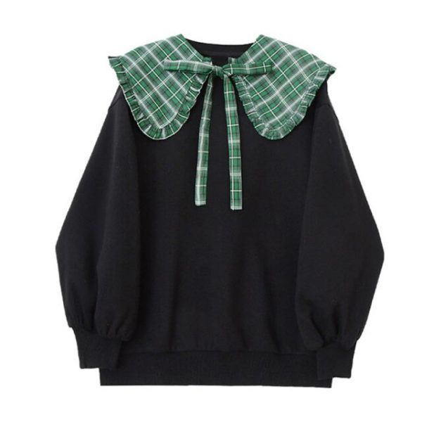 College Plaid Peter Pan Collar Sweater - 4 - Kawaii Mix
