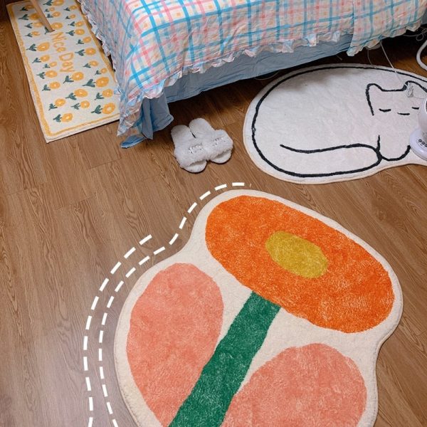 Pastel Flower Power Carpet Rug - 3 - Kawaii Mix