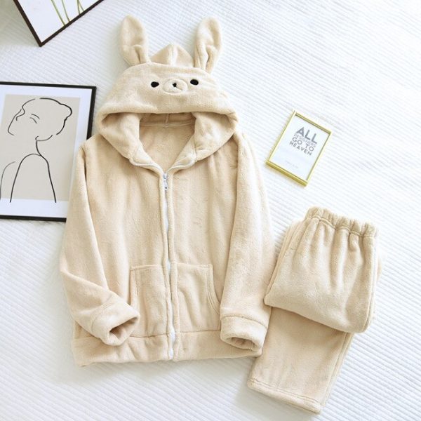Bear Bunny Soft Flannel Pyjamas - 6 - Kawaii Mix