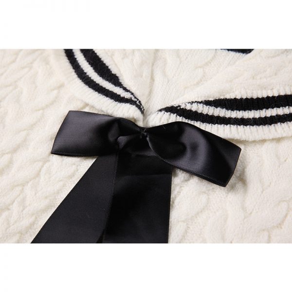Sailor Collar Knitted Kawaii Oversize Pullover - 5 - Kawaii Mix