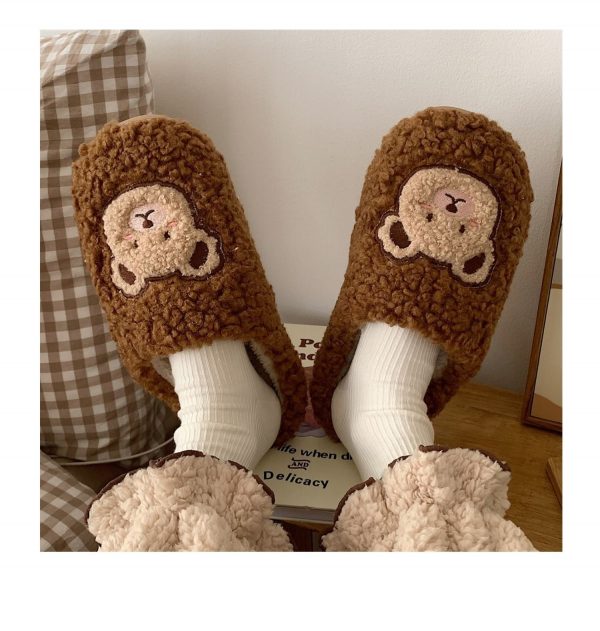Kawaii Bear Fluffy Cute Slippers - 7 - Kawaii Mix