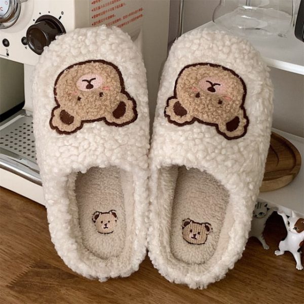 Kawaii Bear Fluffy Cute Slippers - 4 - Kawaii Mix
