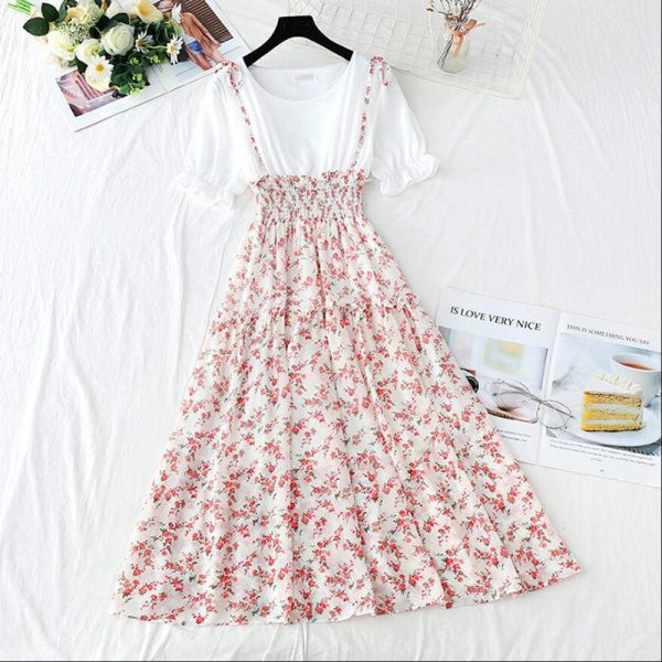 Floral Spring 2 in One Top & Skirt Dress - 1 - Kawaii Mix