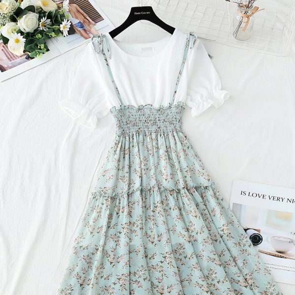 Floral Spring 2 in One Top & Skirt Dress - 12 - Kawaii Mix