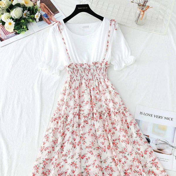 Floral Spring 2 in One Top & Skirt Dress - 8 - Kawaii Mix