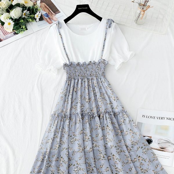 Floral Spring 2 in One Top & Skirt Dress - 3 - Kawaii Mix