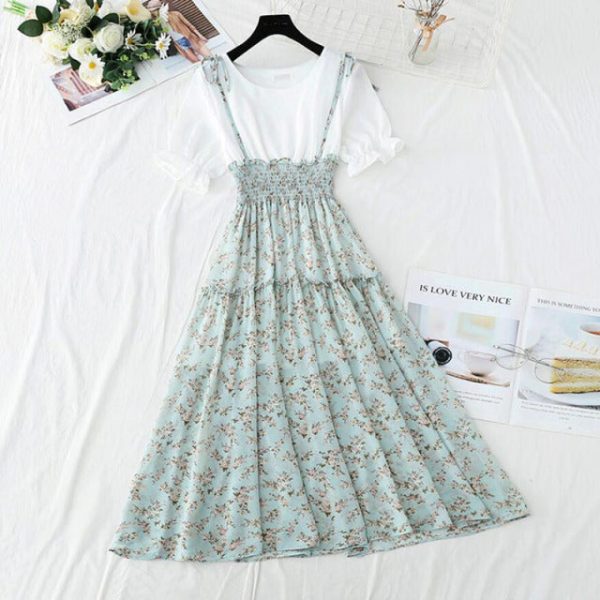 Floral Spring 2 in One Top & Skirt Dress - 10 - Kawaii Mix