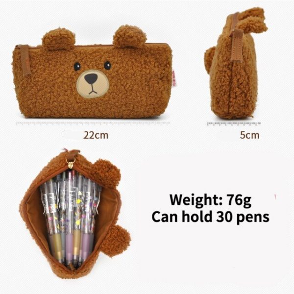 Kawaii Cartoon Bear Winter Plush Pencil Bag - 3 - Kawaii Mix