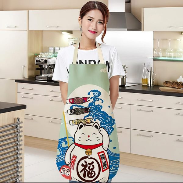 Lucky Cat Chef Kitchen Apron - 5 - Kawaii Mix