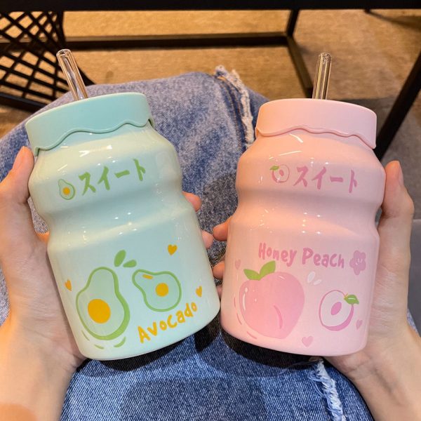 Peach Milk Bottle Ceramic Coffee Cup - 1 - Kawaii Mix