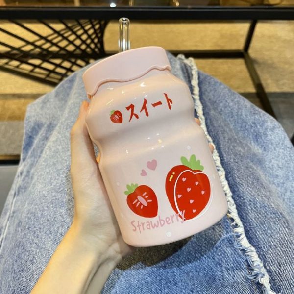 Peach Milk Bottle Ceramic Coffee Cup - 13 - Kawaii Mix