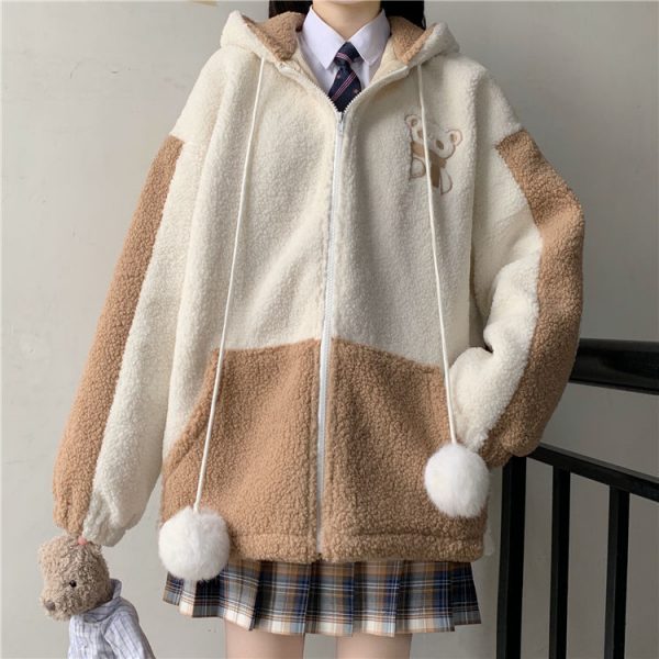 Soft Bear Hooded Fleece Sweater - 6 - Kawaii Mix