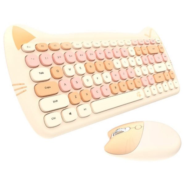 Kawaii Cat Wireless Keyboard & Mouse Set - 10 - Kawaii Mix
