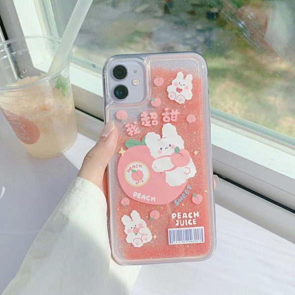 Kawaii Jelly Bear Glitter Dynamic Quicksand Liquid iPhone Case - 15 - Kawaii Mix