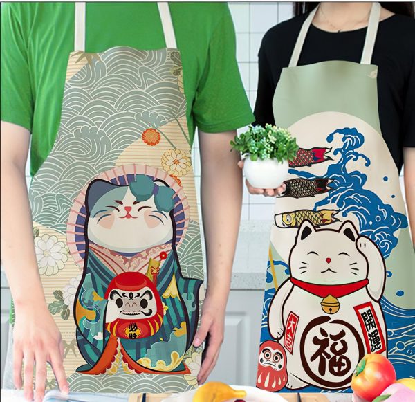 Lucky Cat Chef Kitchen Apron - 7 - Kawaii Mix