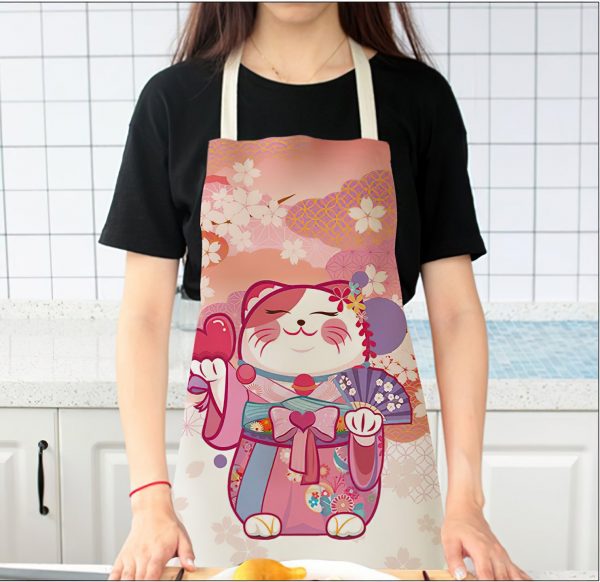 Lucky Cat Chef Kitchen Apron - 4 - Kawaii Mix