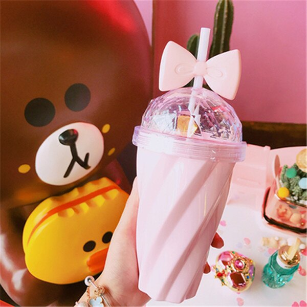 Rosette Straw Re-Usable Coffee Cup - 4 - Kawaii Mix