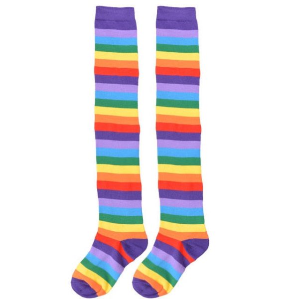 Rainbow Stripe Knee High Socks - 2 - Kawaii Mix