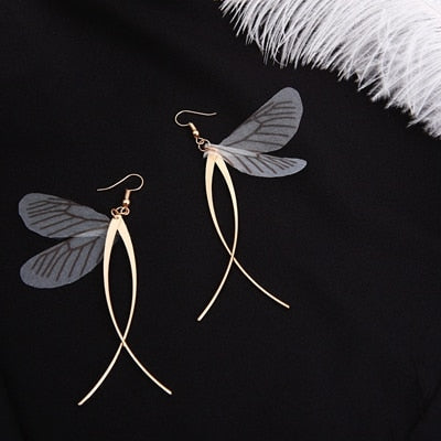 Korean Butterfly Wings Long Tassel Earrings - 7 - Kawaii Mix