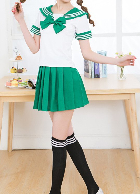 Short-Sleeved Bow School Uniforms SD00397 - 5 - Kawaii Mix
