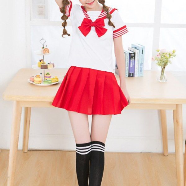 Short-Sleeved Bow School Uniforms SD00397 - 2 - Kawaii Mix