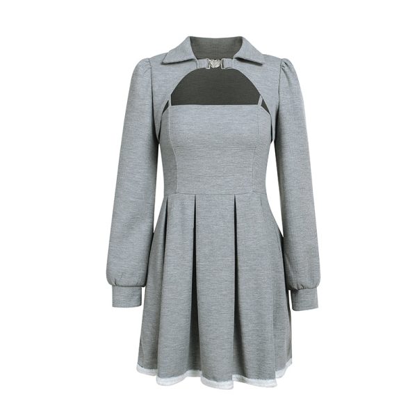 2 Piece Love Buckle Grey Top Overall Dress SD01801 - 3 - Kawaii Mix