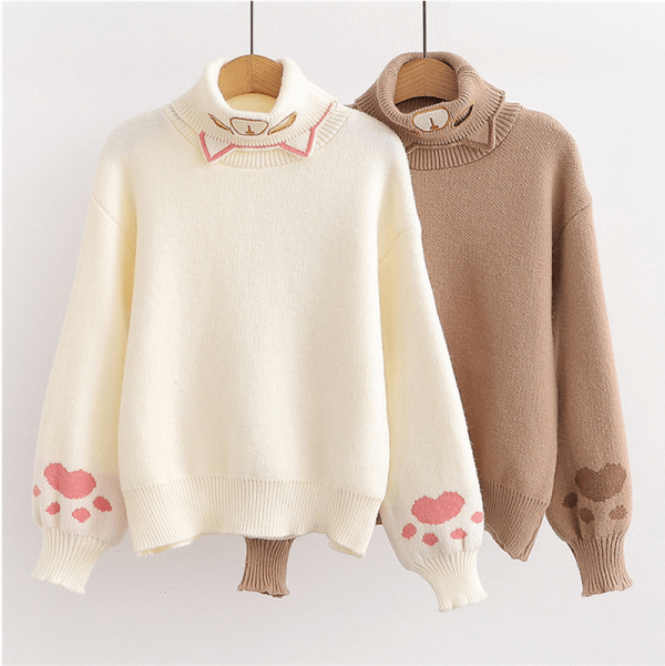 Bear Winter Turtle Neck Sweater SD00166 - 1 - Kawaii Mix