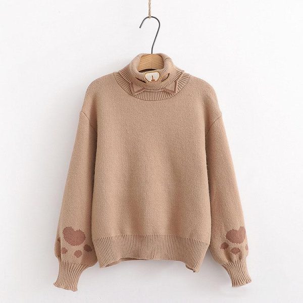 Bear Winter Turtle Neck Sweater SD00166 - 3 - Kawaii Mix