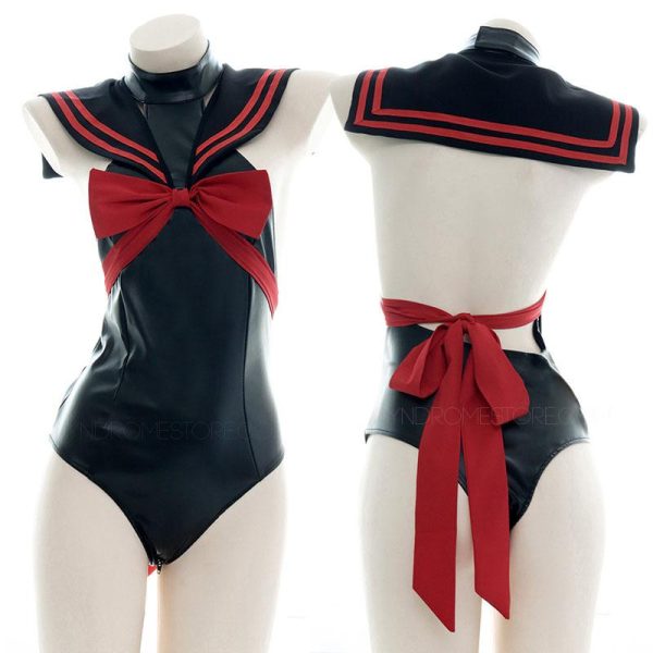 Black Leather Sailor Bodysuit SD00960 - 1 - Kawaii Mix