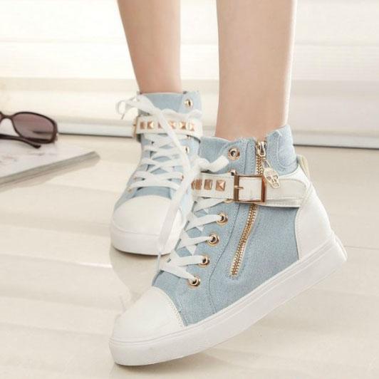 Blue Straps Studs Sneakers Shoes SD02311 - 1 - Kawaii Mix