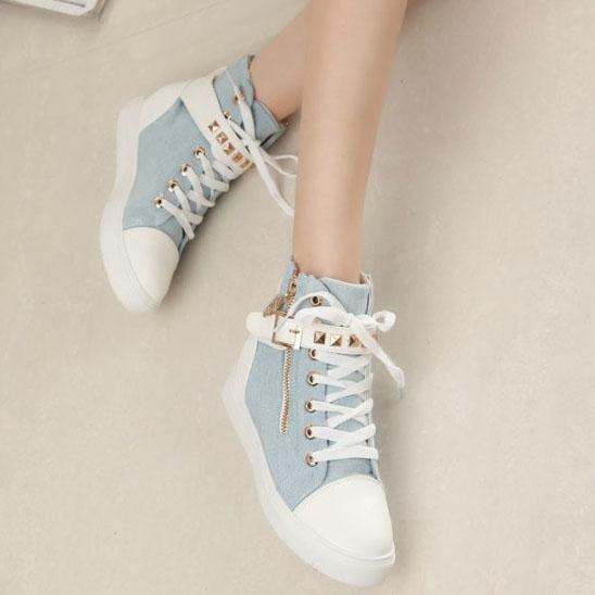 Blue Straps Studs Sneakers Shoes SD02311 - 2 - Kawaii Mix