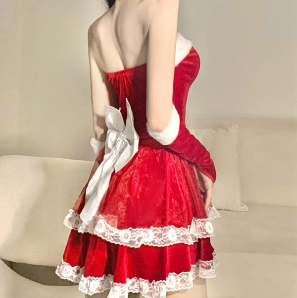 Christmas Bow Ruffle lace Dress SD02151 - 2 - Kawaii Mix