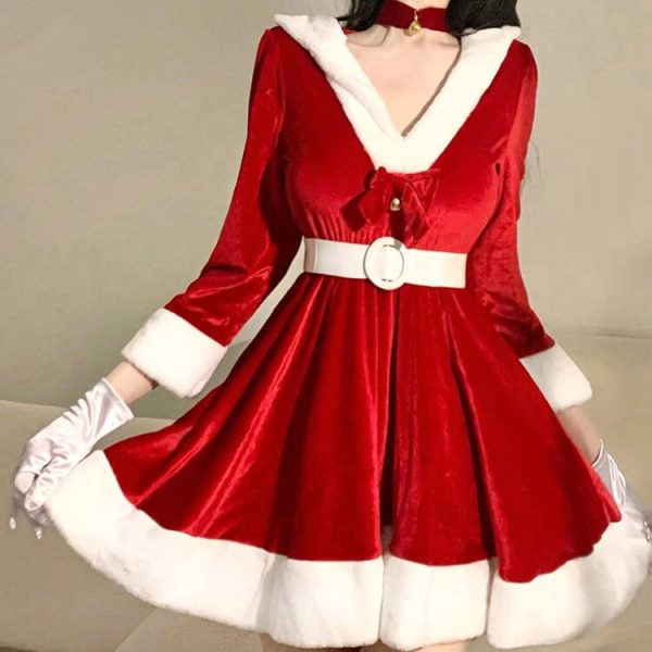 Christmas Bunny Velvet Dress SD02150 - 4 - Kawaii Mix