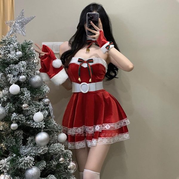 Christmas Double Lace Belt Dress SD02115 - 2 - Kawaii Mix