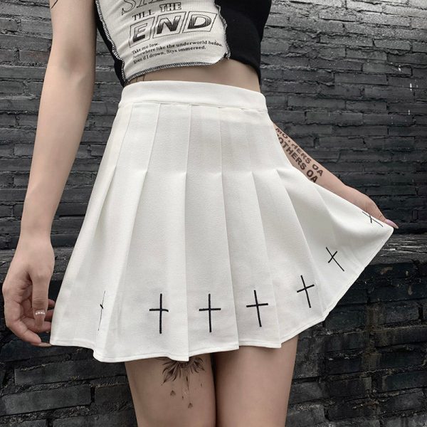 Cross Pleated Grunge Skirt SD01799 - 2 - Kawaii Mix