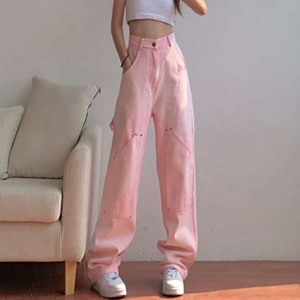 Egirl Pink Street Loose Pants SD01316 - 4 - Kawaii Mix