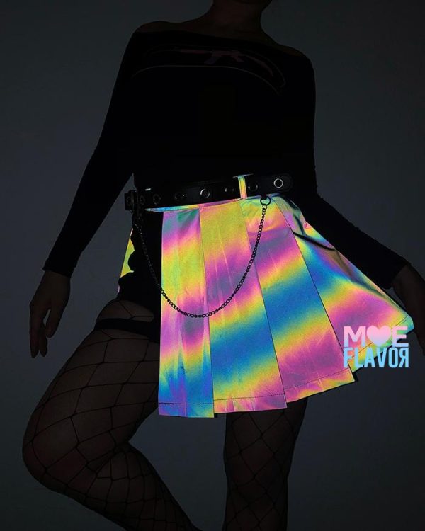 Reflective Rainbow K-Pop Open Skirt Shorts MF01780 - 5 - Kawaii Mix