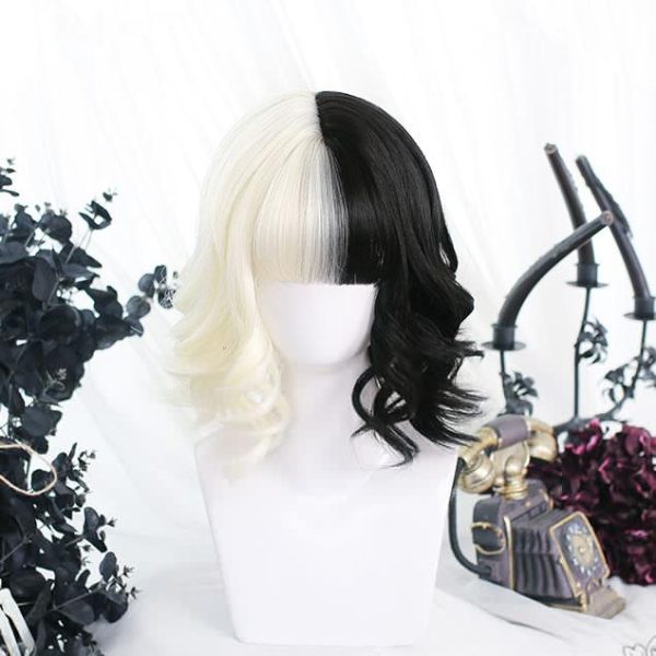 Japanese Black White Short Wig SD01005 - 1 - Kawaii Mix