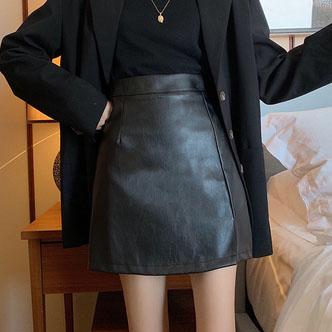 Leather Babe High Waist Skirt SD00784 - 3 - Kawaii Mix