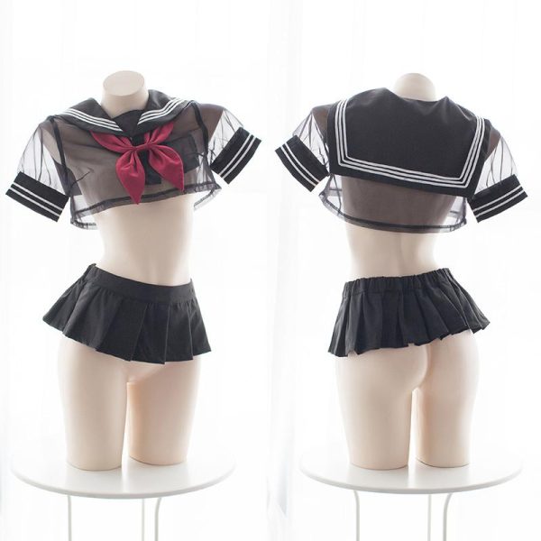 Black Transparent Sheer Short School Uniform SD00499 - 1 - Kawaii Mix