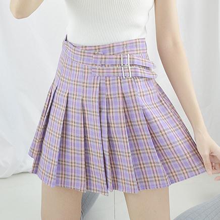 Plaid Double Strap High Waist Skirt SD00375 - 2 - Kawaii Mix