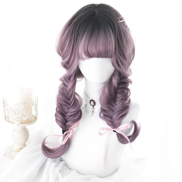 Gradient Purple Black Curly Long Wig SD00639 - 1 - Kawaii Mix