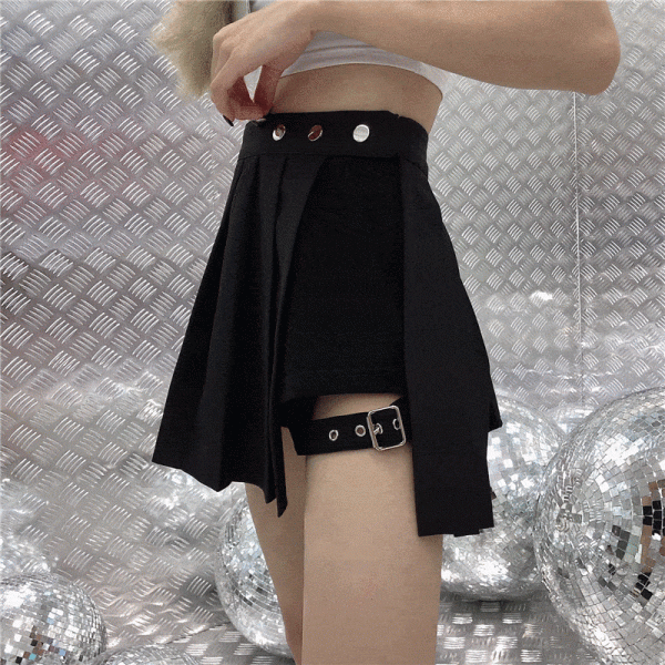 Black K-pop Pleated Skirt SD00937 - 4 - Kawaii Mix