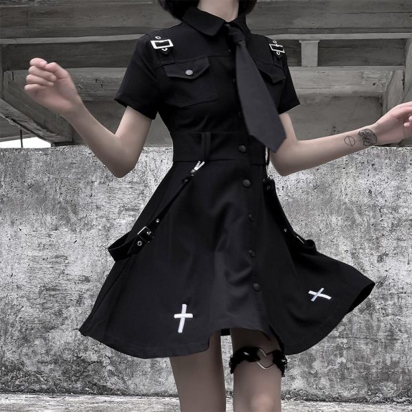 Cross Black Uniform Dress SD01905 - 1 - Kawaii Mix