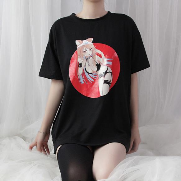 Pantsu Neko Girl T-shirt SD01375 - 2 - Kawaii Mix