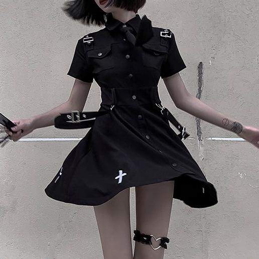 Cross Black Uniform Dress SD01905 - 2 - Kawaii Mix