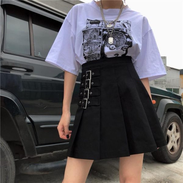 Pleated 4 Strap High Waist Skirt SD01723 - 2 - Kawaii Mix